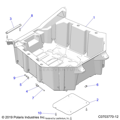 An Image of a Genuine Polaris Parts Schematic Diagram showing the schematic - BODY: REAR RACK - 2024 POLARIS RZR TURBO R 4 SPORT