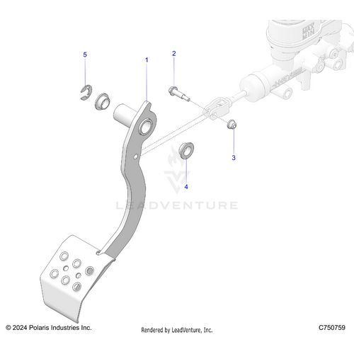An Image of a Genuine Polaris Parts Schematic Diagram showing the schematic - BRAKES: PEDAL - 2026 POLARIS RZR PRO XP 4 ULTIMATE