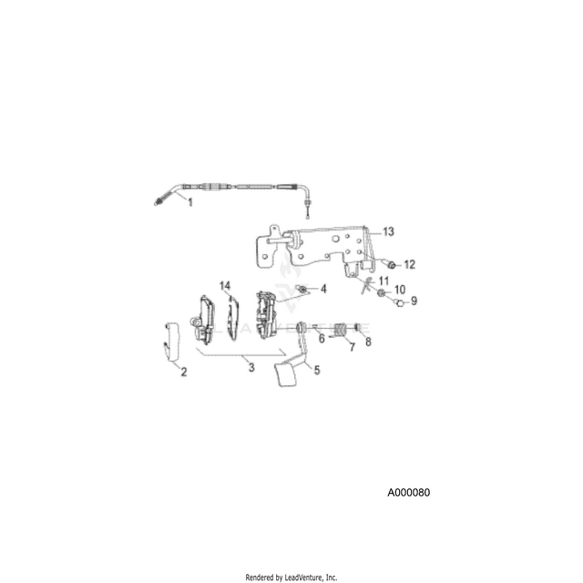 An Image of a Genuine Polaris Parts Schematic Diagram showing the schematic - STEERING: CONTROLS and THROTTLE - 2021 POLARIS RZR 170