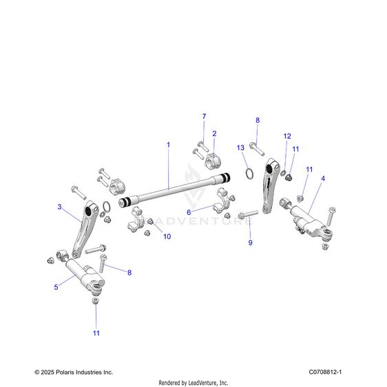An Image of a Genuine Polaris Parts Schematic Diagram showing the schematic - SUSPENSION: FRONT STABILIZER BAR - 2026 POLARIS RZR PRO R 4 LE
