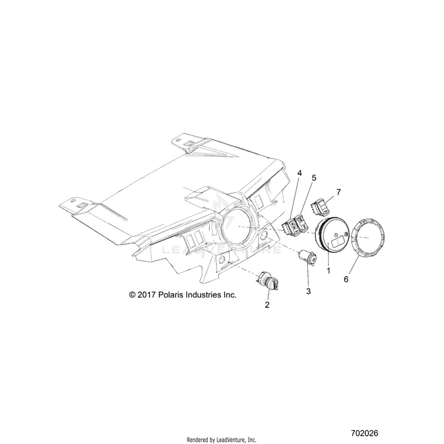 An Image of a Genuine Polaris Parts Schematic Diagram showing the schematic - ELECTRICAL: DASH INSTRUMENTS AND CONTROLS - 2018 POLARIS RZR XP 1000