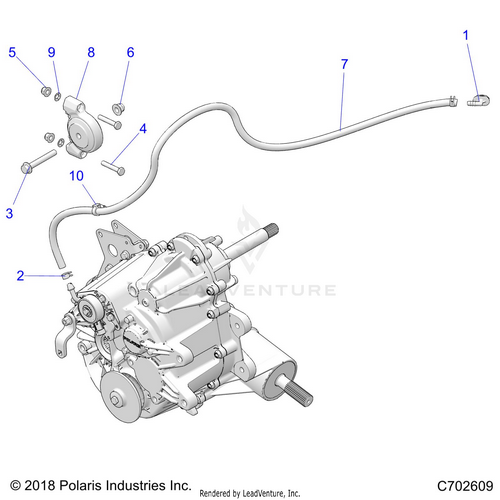 An Image of a Genuine Polaris Parts Schematic Diagram showing the schematic - DRIVE TRAIN: MAIN GEARCASE MOUNTING - 2021 POLARIS RZR TRAIL