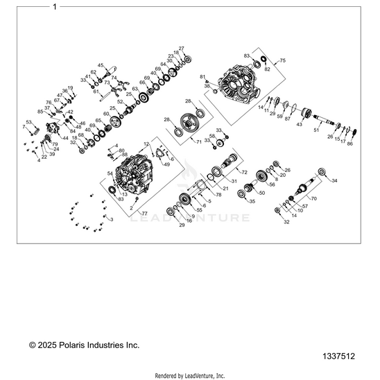An Image of a Genuine Polaris Parts Schematic Diagram showing the schematic - DRIVE TRAIN: MAIN GEARCASE INTERNALS - 2026 POLARIS RZR XP 1000 ULTIMATE