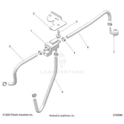 An Image of a Genuine Polaris Parts Schematic Diagram showing the schematic - ENGINE: TURBO BOOST VALVE - 2026 POLARIS RZR PRO XP SPORT
