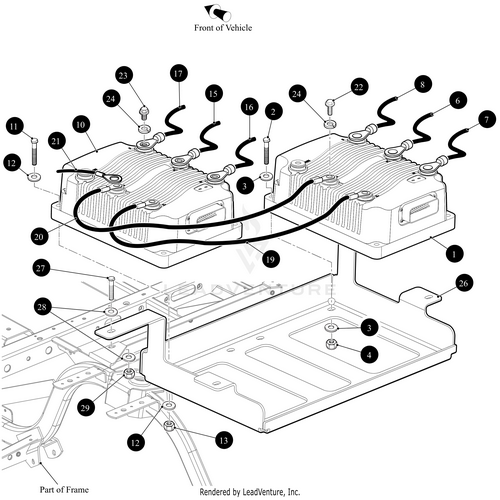 Exploded diagram of two Arctic Cat Controller 1236 4Wd Recoil/Is electronic control modules mounted on a vehicle frame, showing numbered parts, labeled cables, bolts, brackets, wiring, and mounting plates.