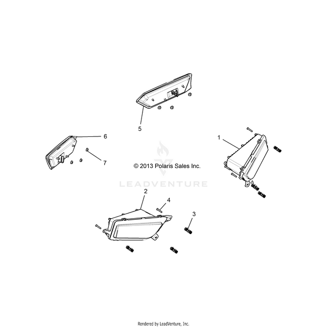 An Image of a Genuine Polaris Parts Schematic Diagram showing the schematic - ELECTRICAL: HEADLIGHTS AND TAILLIGHTS - 2016 POLARIS RZR S 900