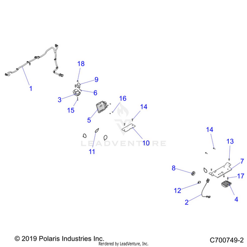 An Image of a Genuine Polaris Parts Schematic Diagram showing the schematic - ELECTRICAL: ECU REGULATOR ETC. - 2020 POLARIS RZR TURBO S VELOCITY