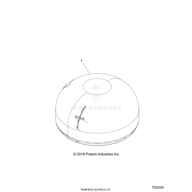 An Image of a Genuine Polaris Parts Schematic Diagram showing the schematic - BODY: FUEL PFA COVER - 2017 POLARIS RZR 570