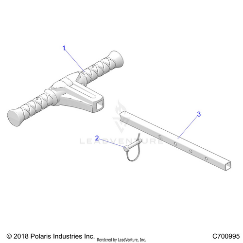 An Image of a Genuine Polaris Parts Schematic Diagram showing the schematic - BODY: GRAB BAR PASSENGER - 2020 POLARIS RZR XP TURBO