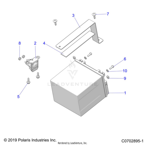 An Image of a Genuine Polaris Parts Schematic Diagram showing the schematic - ELECTRICAL: BATTERY - 2020 POLARIS RZR PRO XP 4