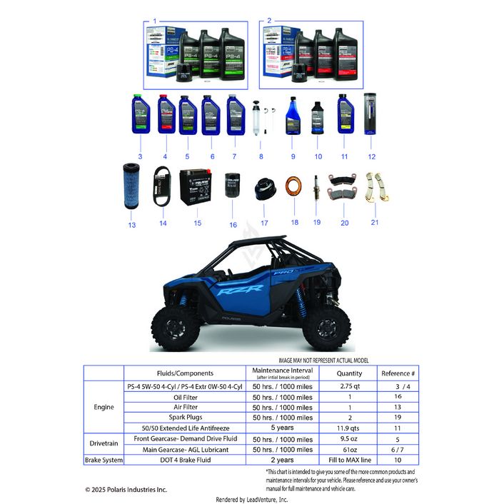 An Image of a Genuine Polaris Parts Schematic Diagram showing the schematic - *SERVICE & MAINTENANCE - 2026 POLARIS RZR PRO XP ULTIMATE