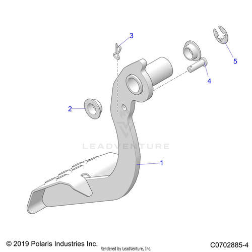 An Image of a Genuine Polaris Parts Schematic Diagram showing the schematic - BRAKES: PEDAL - 2020 POLARIS RZR PRO XP