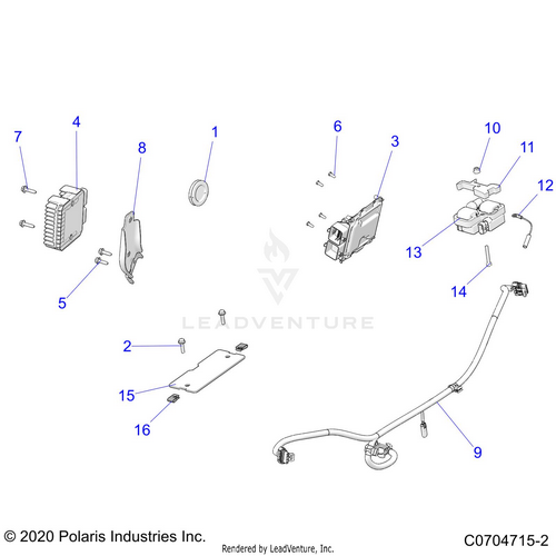 An Image of a Genuine Polaris Parts Schematic Diagram showing the schematic - ELECTRICAL: ECU REG ETC. - 2022 POLARIS RZR TRAIL S 1000 ULTIMATE