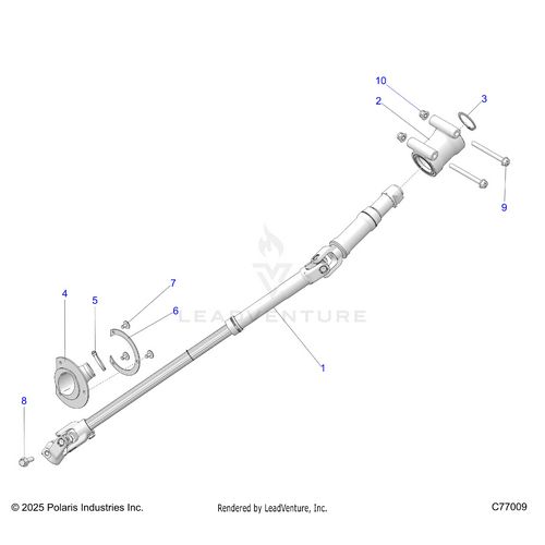 An Image of a Genuine Polaris Parts Schematic Diagram showing the schematic - STEERING: LINKAGE & TILT - 2025 POLARIS RZR PRO R RACE