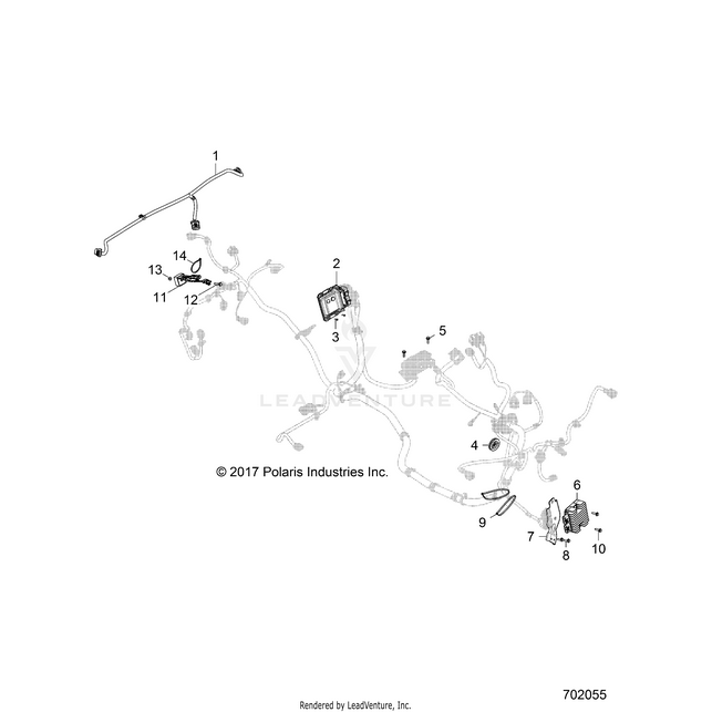 An Image of a Genuine Polaris Parts Schematic Diagram showing the schematic - ELECTRICAL: ECM REGULATOR - 2018 POLARIS RZR 900/900 EPS