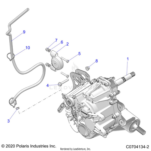 An Image of a Genuine Polaris Parts Schematic Diagram showing the schematic - DRIVE TRAIN: MAIN GEARCASE MOUNTING - 2021 POLARIS RZR XP 1000 HIGH LIFTER