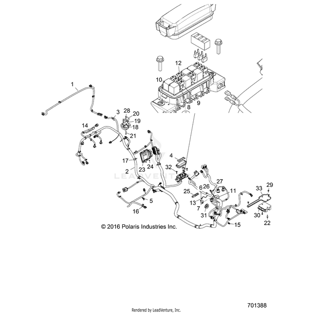An Image of a Genuine Polaris Parts Schematic Diagram showing the schematic - ELECTRICAL: WIRE HARNESS REG ECU - 2018 POLARIS RZR XP TURBO