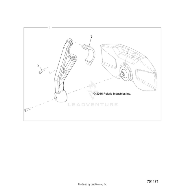 An Image of a Genuine Polaris Parts Schematic Diagram showing the schematic - ACCESSORY: MIRROR REAR - 2018 POLARIS RZR XP 1000