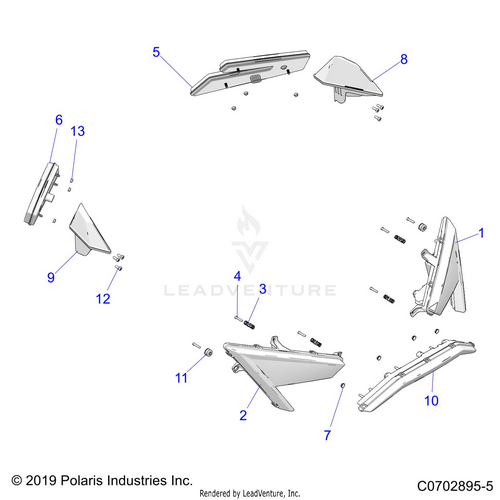 An Image of a Genuine Polaris Parts Schematic Diagram showing the schematic - ELECTRICAL: HEADLIGHTS AND TAILLIGHTS - 2024 POLARIS RZR PRO XP 4 ULTIMATE