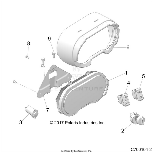 An Image of a Genuine Polaris Parts Schematic Diagram showing the schematic - ELECTRICAL: DASH INSTRUMENTS AND CONTROLS - 2021 POLARIS RZR RS1 EPS