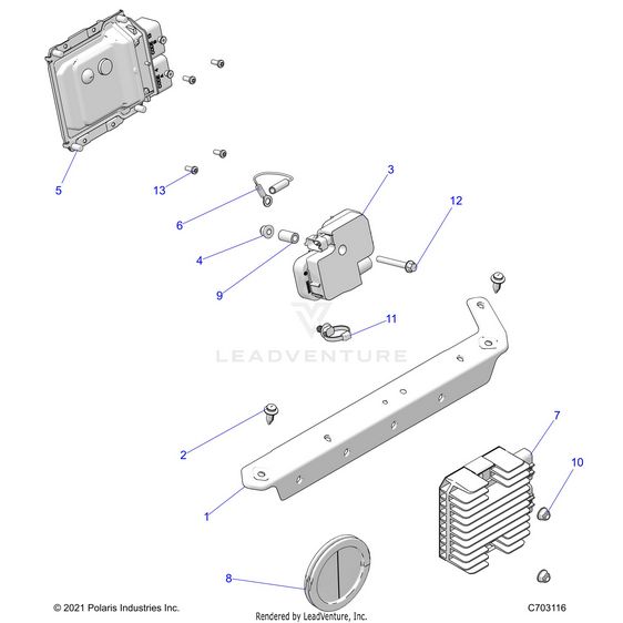 An Image of a Genuine Polaris Parts Schematic Diagram showing the schematic - ELECTRICAL: ECM COIL REGULATOR - 2026 POLARIS RZR XP 4 1000 SPORT