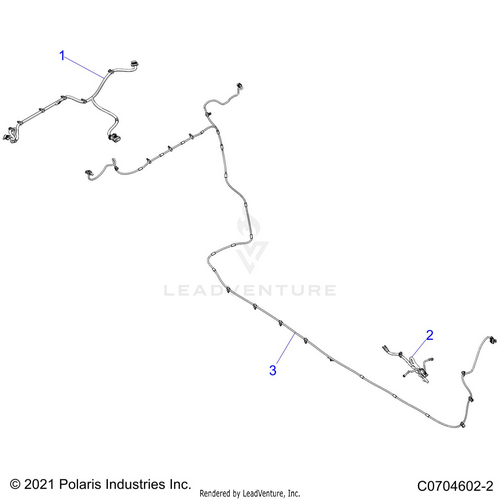 An Image of a Genuine Polaris Parts Schematic Diagram showing the schematic - ELECTRICAL: WIRE HARNESS PERIPHERAL - 2021 POLARIS RZR PRO XP 4 SPORT ROCKFORD LE