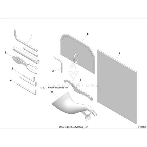 An Image of a Genuine Polaris Parts Schematic Diagram showing the schematic - REFERENCES: OWNERS MANUAL AND TOOL KIT - 2021 POLARIS RZR RS1 EPS