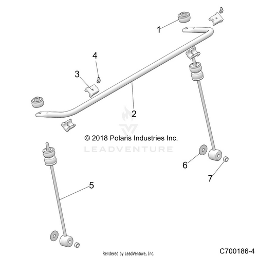 An Image of a Genuine Polaris Parts Schematic Diagram showing the schematic - SUSPENSION: FRONT STABILIZER BAR - 2020 POLARIS RZR 570