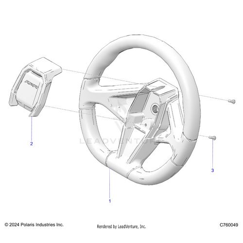 An Image of a Genuine Polaris Parts Schematic Diagram showing the schematic - STEERING: WHEEL - 2026 POLARIS RZR PRO XP SPORT