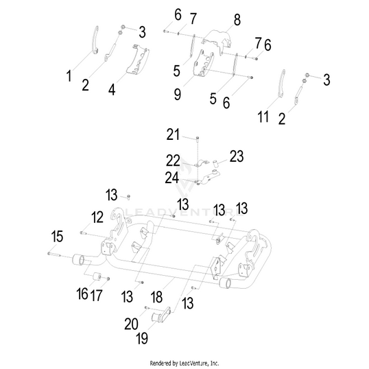 An Image of a Genuine Polaris Parts Schematic Diagram showing the schematic - CHASSIS: SWING ARM - 2015 POLARIS RZR 170