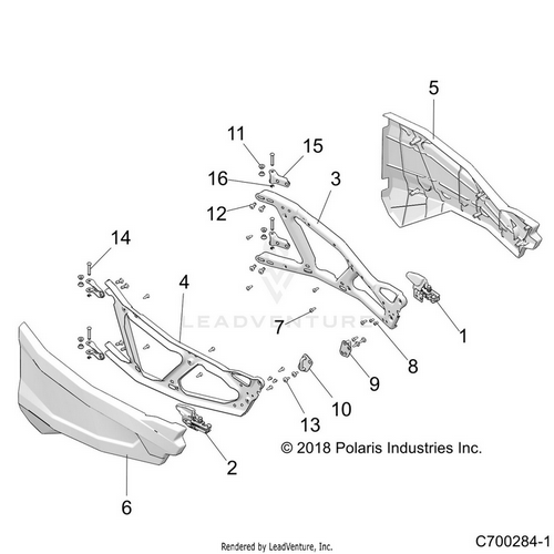 An Image of a Genuine Polaris Parts Schematic Diagram showing the schematic - BODY: DOORS FRONT - 2021 POLARIS RZR XP 4 1000