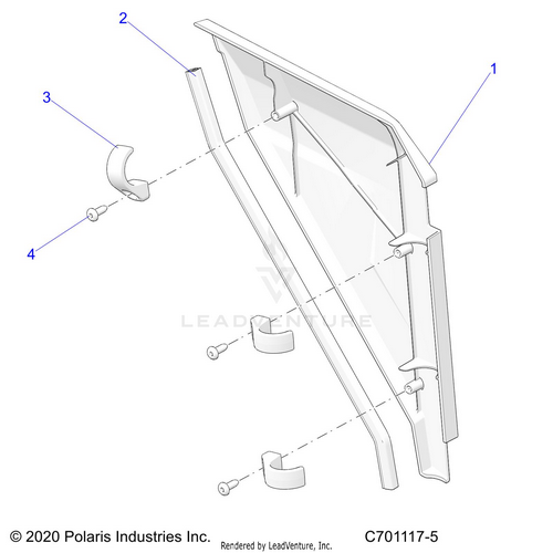 An Image of a Genuine Polaris Parts Schematic Diagram showing the schematic - BODY: BOLSTER PANELS - 2021 POLARIS RZR S 4 1000