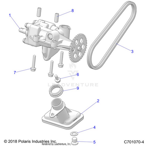 An Image of a Genuine Polaris Parts Schematic Diagram showing the schematic - ENGINE: OIL PUMP - 2026 POLARIS RZR XP 4 1000 SPORT