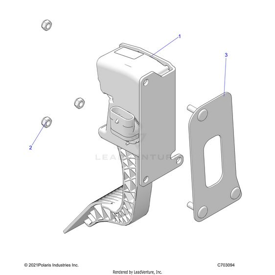 An Image of a Genuine Polaris Parts Schematic Diagram showing the schematic - ENGINE: THROTTLE PEDAL - 2026 POLARIS RZR XP 4 1000 ULTIMATE
