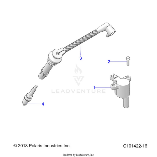 An Image of a Genuine Polaris Parts Schematic Diagram showing the schematic - ELECTRICAL: IGNITION - 2022 POLARIS RZR TRAIL 570