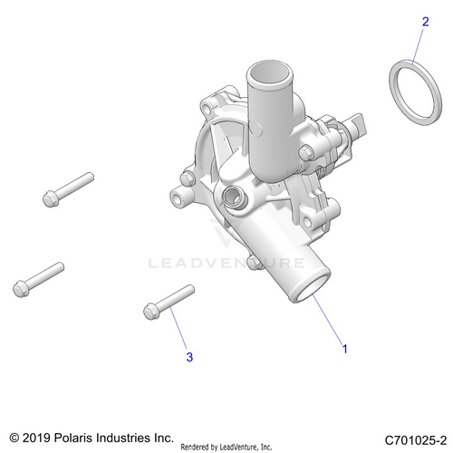 An Image of a Genuine Polaris Parts Schematic Diagram showing the schematic - ENGINE: COOLING WATERPUMP - 2023 POLARIS RZR 900 TRAIL S