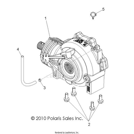 An Image of a Genuine Polaris Parts Schematic Diagram showing the schematic - DRIVE TRAIN: FRONT GEARCASE - 2016 POLARIS RZR 570