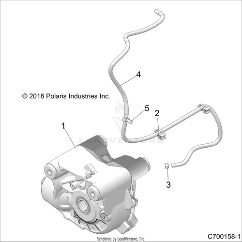 An Image of a Genuine Polaris Parts Schematic Diagram showing the schematic - DRIVE TRAIN: FRONT GEARCASE MOUNTING - 2018 POLARIS RZR XP TURBO S