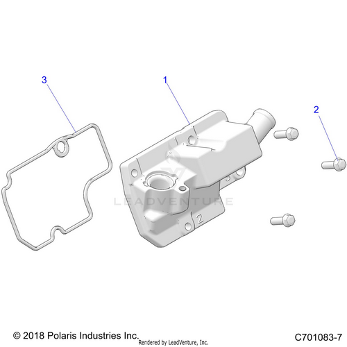 An Image of a Genuine Polaris Parts Schematic Diagram showing the schematic - ENGINE: BREATHER - 2022 POLARIS RZR TRAIL S 1000 PREMIUM