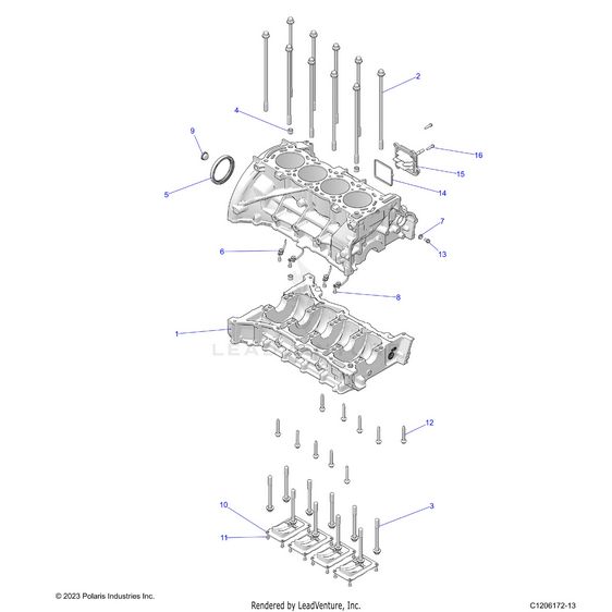 An Image of a Genuine Polaris Parts Schematic Diagram showing the schematic - ENGINE: PISTON AND ROD - 2024 POLARIS RZR PRO R PREMIUM