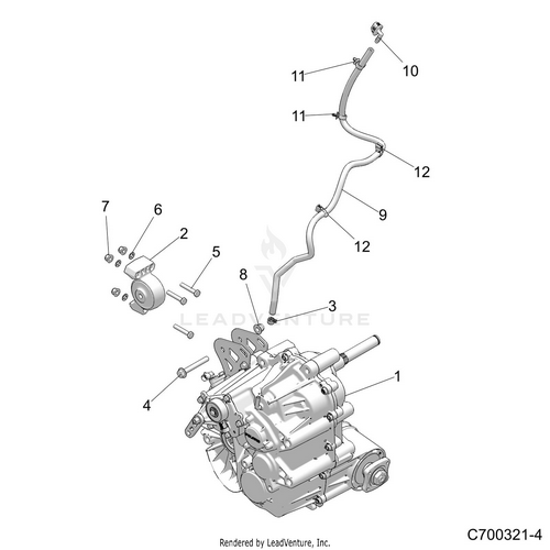 An Image of a Genuine Polaris Parts Schematic Diagram showing the schematic - DRIVE TRAIN: MAIN GEARCASE MOUNTING - 2019 POLARIS RZR XP TURBO