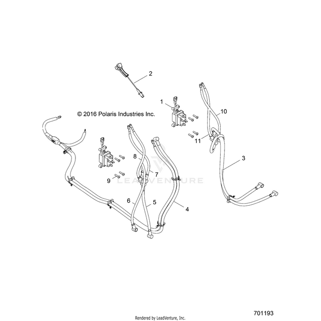 An Image of a Genuine Polaris Parts Schematic Diagram showing the schematic - ELECTRICAL: WINCH - 2017 POLARIS RZR XP 1000