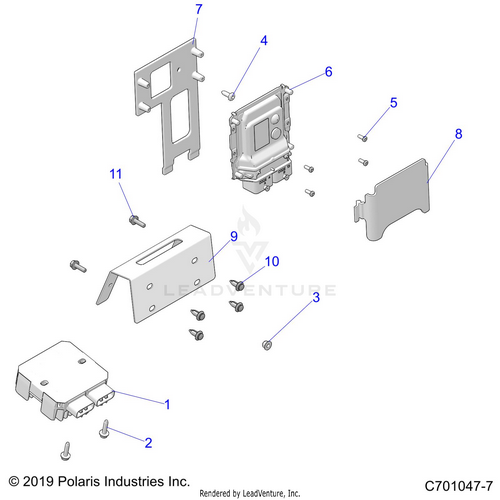 An Image of a Genuine Polaris Parts Schematic Diagram showing the schematic - ELECTRICAL: REGULATOR RELAY ECM - 2022 POLARIS RZR TRAIL 570