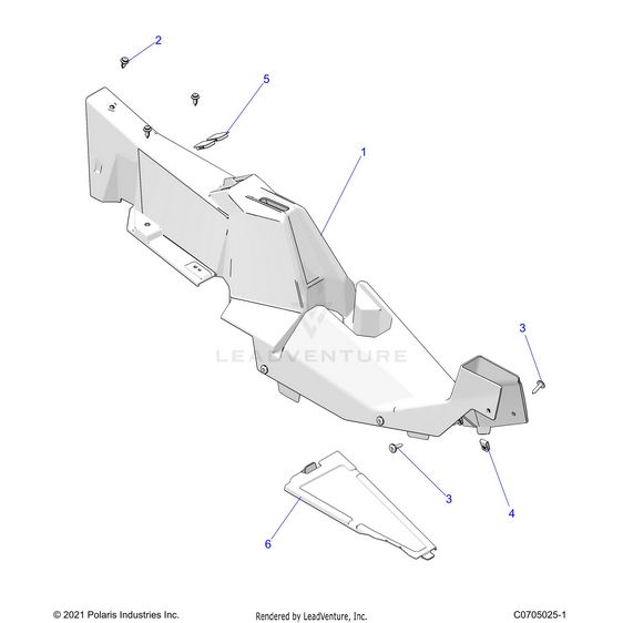 An Image of a Genuine Polaris Parts Schematic Diagram showing the schematic - BODY: CENTER CONSOLE - 2026 POLARIS RZR XP S 4 1000 SPORT
