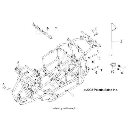 An Image of a Genuine Polaris Parts Schematic Diagram showing the schematic - CHASSIS: FRAME - 2021 POLARIS RZR 170