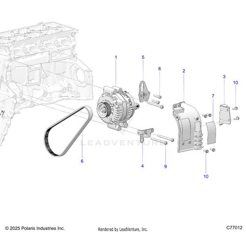 An Image of a Genuine Polaris Parts Schematic Diagram showing the schematic - ENGINE: ALTERNATOR - 2026 POLARIS RZR PRO R LE
