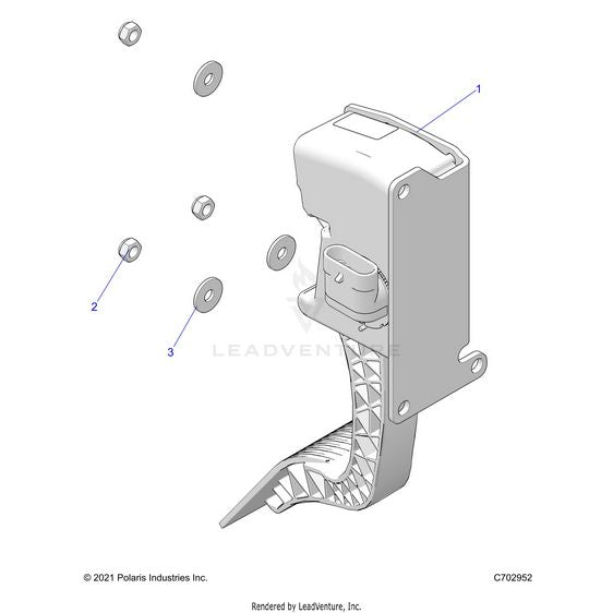 An Image of a Genuine Polaris Parts Schematic Diagram showing the schematic - ENGINE: THROTTLE PEDAL - 2024 POLARIS RZR TURBO R 4 ULTIMATE