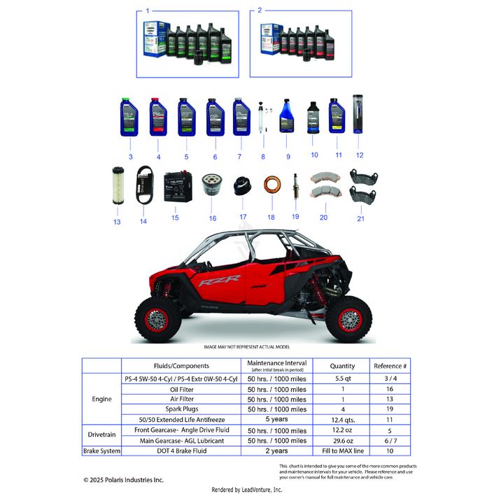 An Image of a Genuine Polaris Parts Schematic Diagram showing the schematic - *SERVICE & MAINTENANCE - 2025 POLARIS RZR PRO R 4 FACTORY ARMORED LE ULTIMATE
