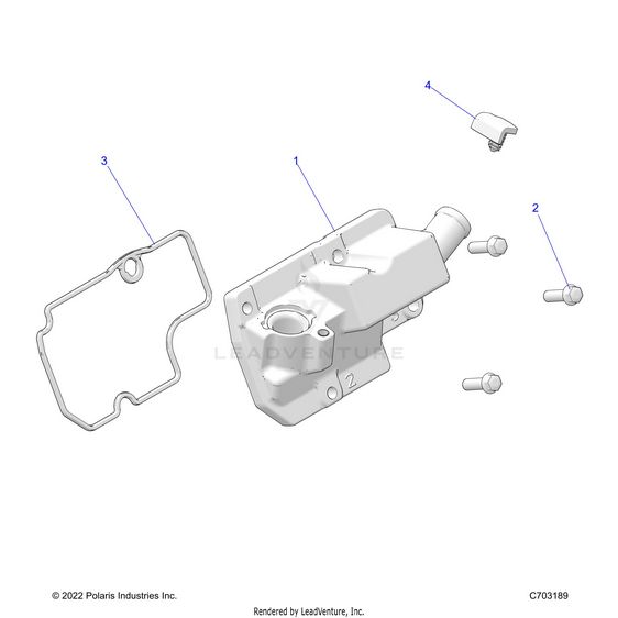 An Image of a Genuine Polaris Parts Schematic Diagram showing the schematic - ENGINE: BREATHER - 2023 POLARIS RZR TRAIL S 1000 EPS