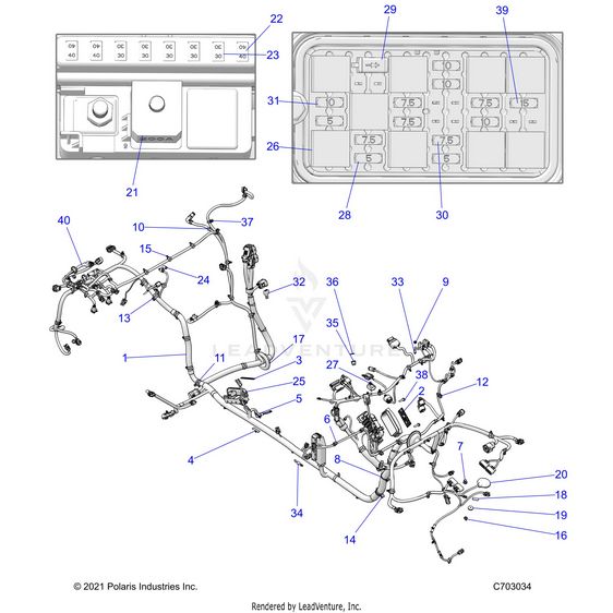 An Image of a Genuine Polaris Parts Schematic Diagram showing the schematic - ELECTRICAL: WIRE HARNESS CHASSIS ULTIMATE LE - 2022 POLARIS RZR PRO XP ULTIMATE EVAP